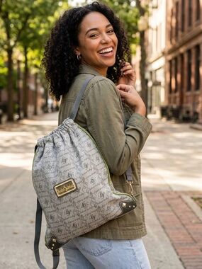 Vintage Baby Phat Monogram Drawstring Backpack